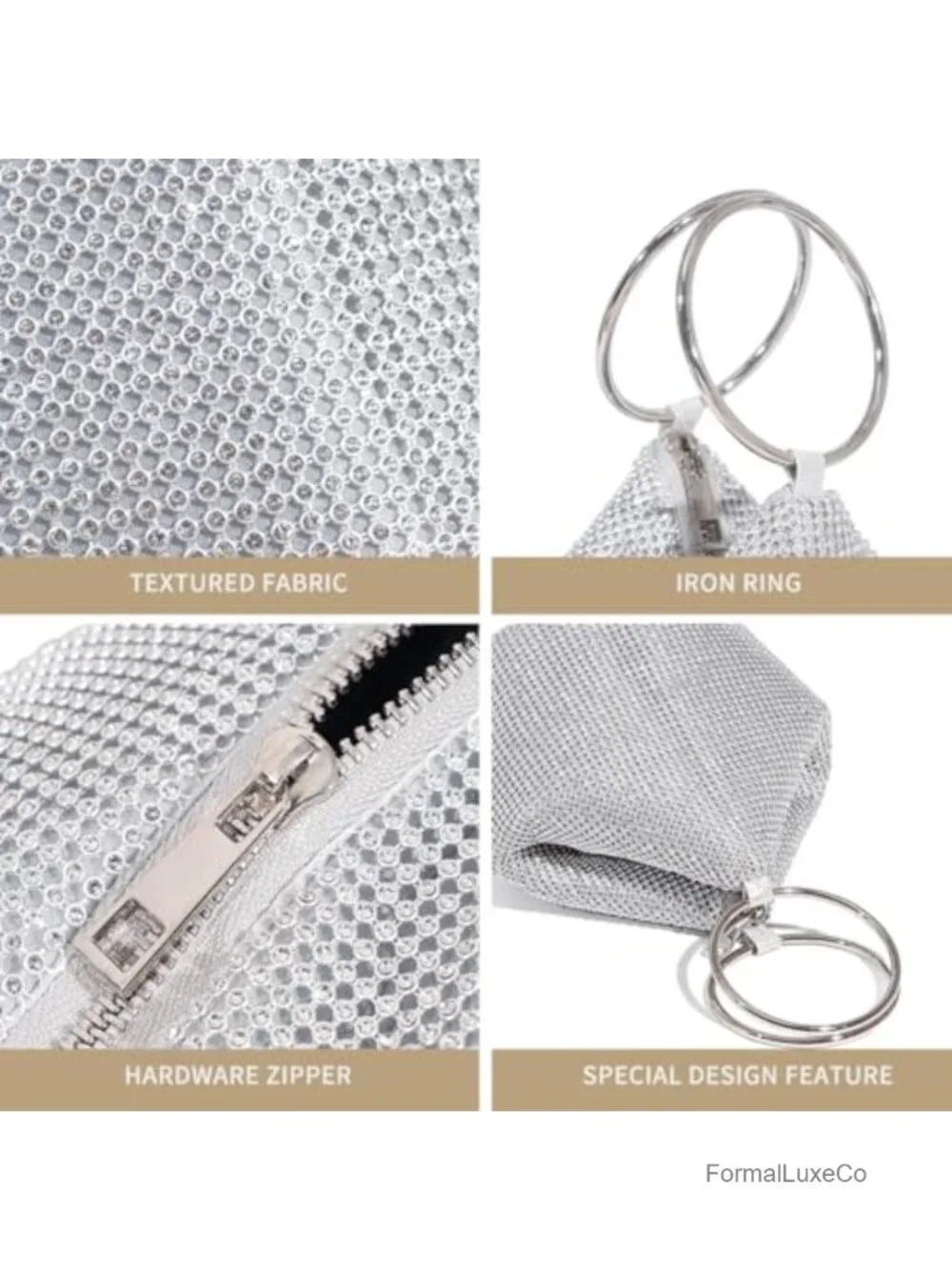 Rhinestone Top Handle Evening Bag Sparkly Clutch Purse Mini Bucket Handbag for